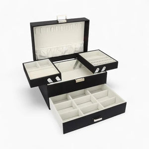 Boîte À Bijoux Avec Multi-Compartiments En Cuir
