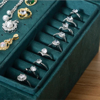 Boîte À Bijoux Velours Vert