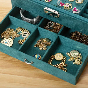 Boîte À Bijoux Velours Vert