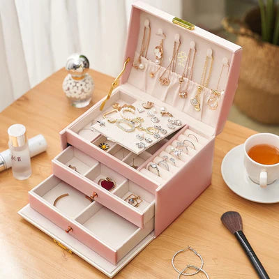 Boîte À Bijoux Portable 2 Tiroirs