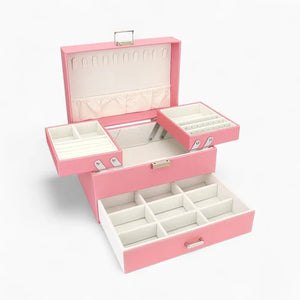 Boîte À Bijoux Avec Multi-Compartiments En Cuir