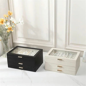 Boîte À Bijoux 2 Tiroirs En Cuir