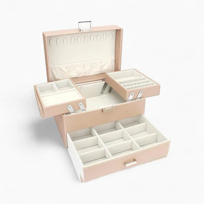 Boîte À Bijoux Avec Multi-Compartiments En Cuir