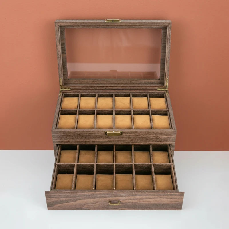 Boîte À Montre En Bois Avec Tiroir