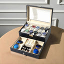 Boîte À Montre 12 Slots En Cuir avec Tiroir