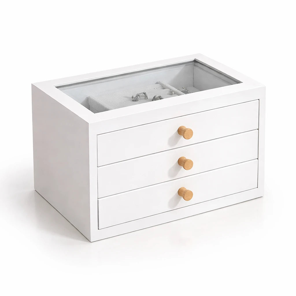Boîte À Bijoux 3 Tiroir En Bois