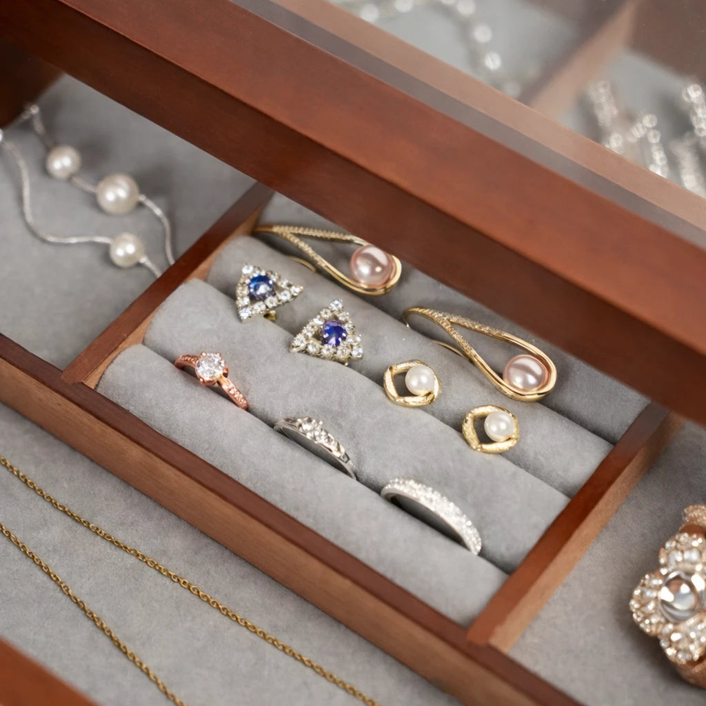 Boîte À Bijoux 3 Tiroir En Bois