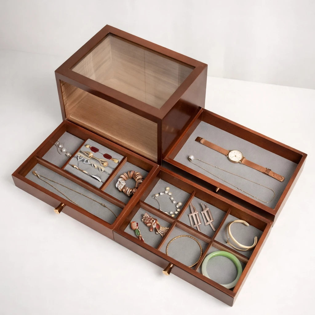 Boîte À Bijoux 3 Tiroir En Bois