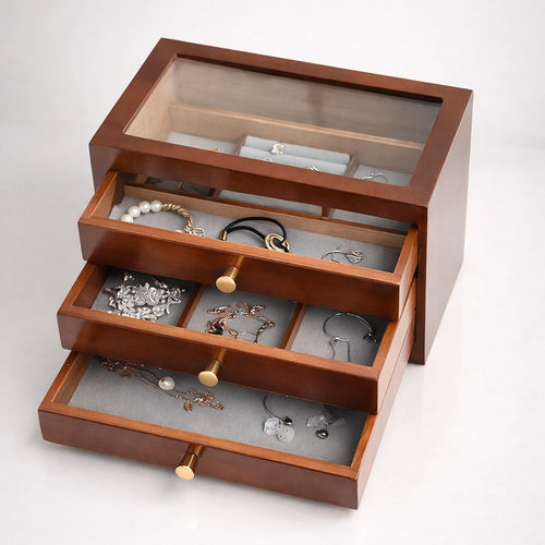 Boîte À Bijoux 3 Tiroir En Bois