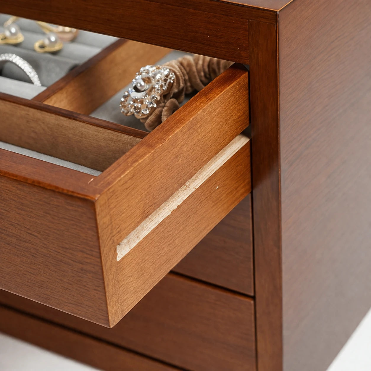 Boîte À Bijoux 3 Tiroir En Bois