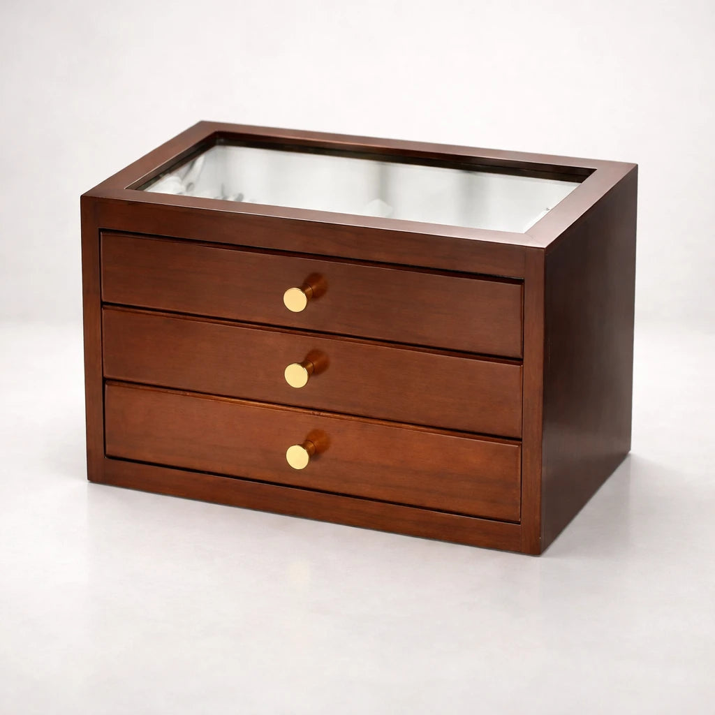 Boîte À Bijoux 3 Tiroir En Bois