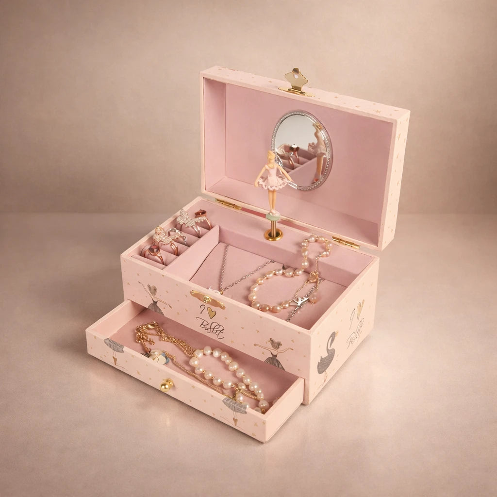 Boîte À Bijoux Musicale Avec Ballerine Et Miroir