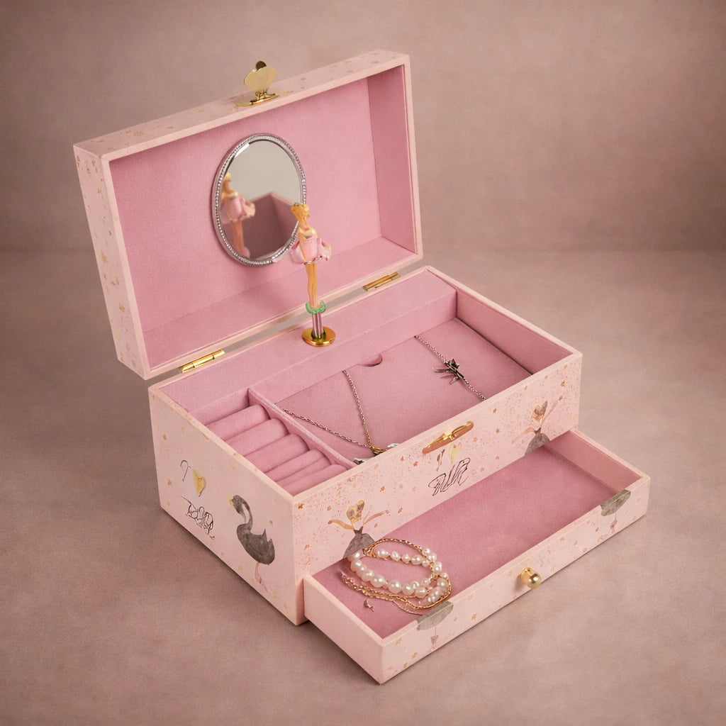 Boîte À Bijoux Musicale Avec Ballerine Et Miroir