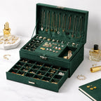 Boîte À Bijoux Velours Vert