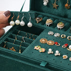 Boîte À Bijoux Velours Vert