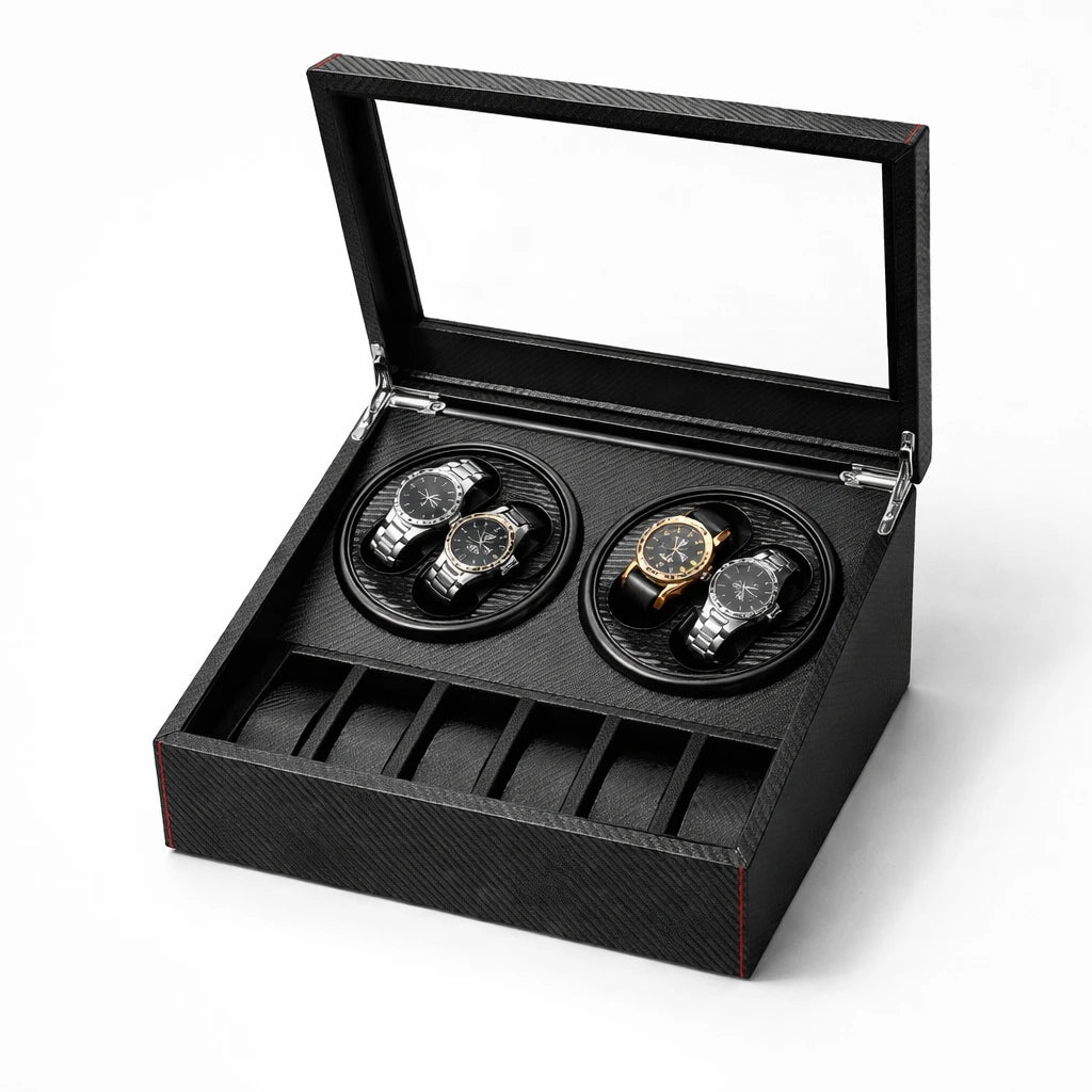 Boîte À Montre Automatique Style Carbone
