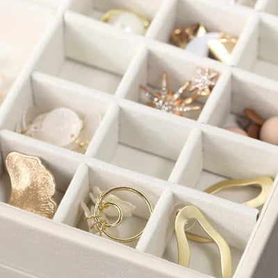 Boîte À Bijoux 2 Tiroirs En Cuir