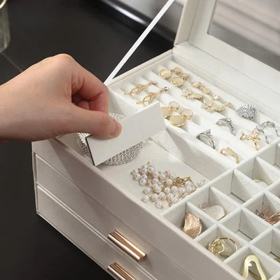 Boîte À Bijoux 2 Tiroirs En Cuir