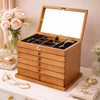 Grande boîte À Bijoux En Bois 6 Tiroirs
