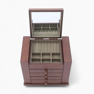 Boîte À Bijoux En Bois Sculpté