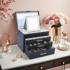 Boîte À Bijoux En Cuir Avec Miroir