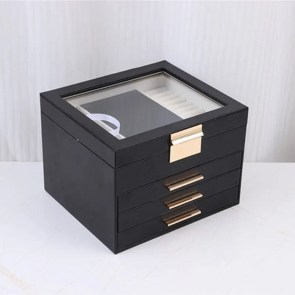 Boîte À Bijoux En Cuir Avec Miroir