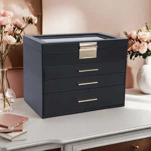 Boîte À Bijoux En Cuir Avec Miroir