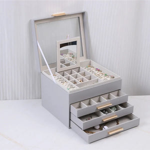 Boîte À Bijoux En Cuir Avec Miroir