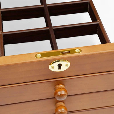 Grande boîte À Bijoux En Bois 6 Tiroirs