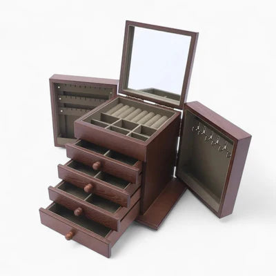 Boîte À Bijoux En Bois Sculpté