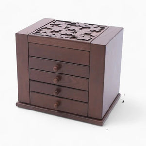Boîte À Bijoux En Bois Sculpté