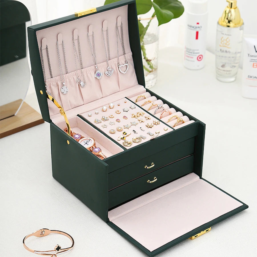 Boîte À Bijoux Portable 2 Tiroirs