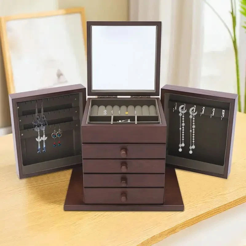 Boîte À Bijoux En Bois Sculpté