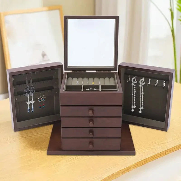 Boîte À Bijoux En Bois Sculpté