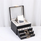 Boîte À Bijoux En Cuir Avec Miroir