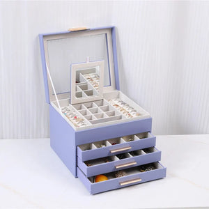 Boîte À Bijoux En Cuir Avec Miroir