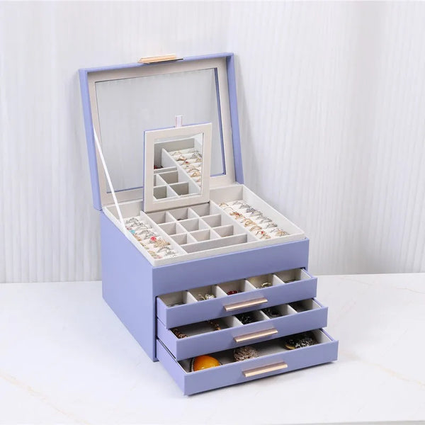 Boîte À Bijoux En Cuir Avec Miroir