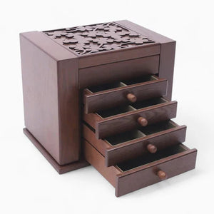 Boîte À Bijoux En Bois Sculpté