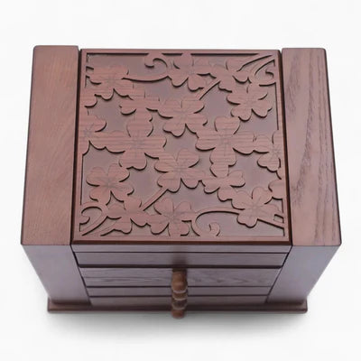 Boîte À Bijoux En Bois Sculpté