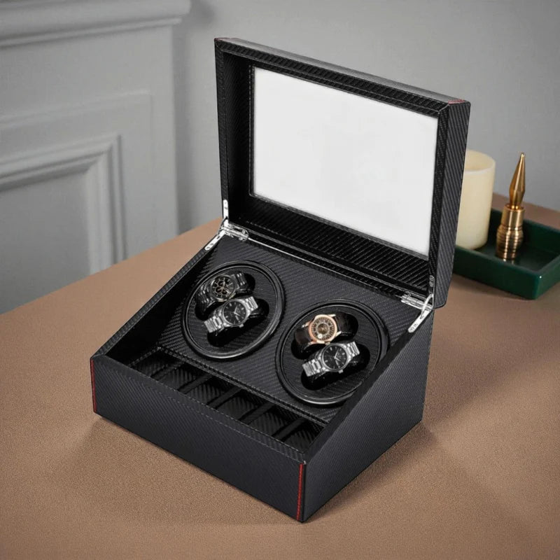 Boîte À Montre Automatique Style Carbone