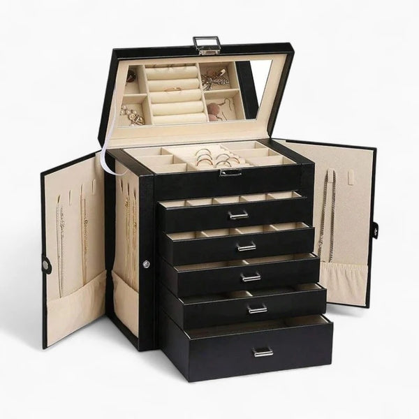 Boîte À Bijoux 5 Tiroirs Avec Miroir