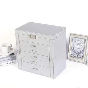 Boîte À Bijoux 5 Tiroirs Avec Miroir