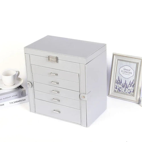 Boîte À Bijoux 5 Tiroirs Avec Miroir