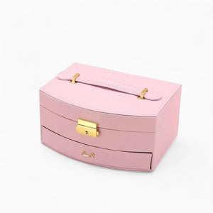 Boîte À Bijoux De Voyage En Cuir Avec Miroir