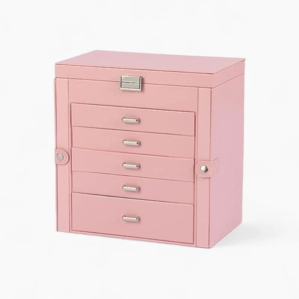 Boîte À Bijoux 5 Tiroirs Avec Miroir