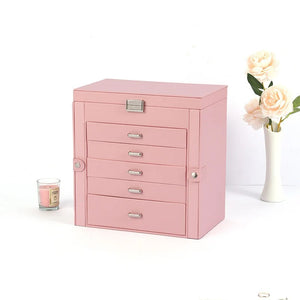 Boîte À Bijoux 5 Tiroirs Avec Miroir