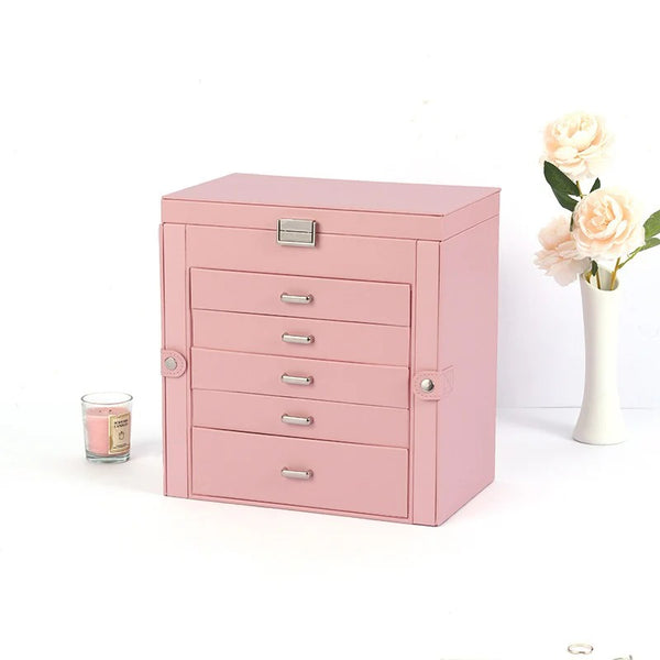 Boîte À Bijoux 5 Tiroirs Avec Miroir