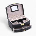 Boîte À Bijoux De Voyage En Cuir Avec Miroir