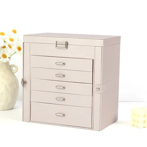 Boîte À Bijoux 5 Tiroirs Avec Miroir