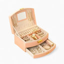 Boîte À Bijoux De Voyage En Cuir Avec Miroir